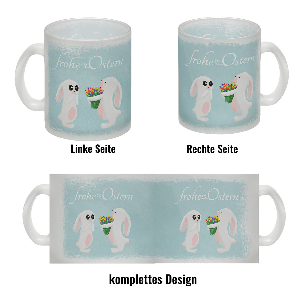 Frohe Ostern Kaffeebecher mit süßen Häschen