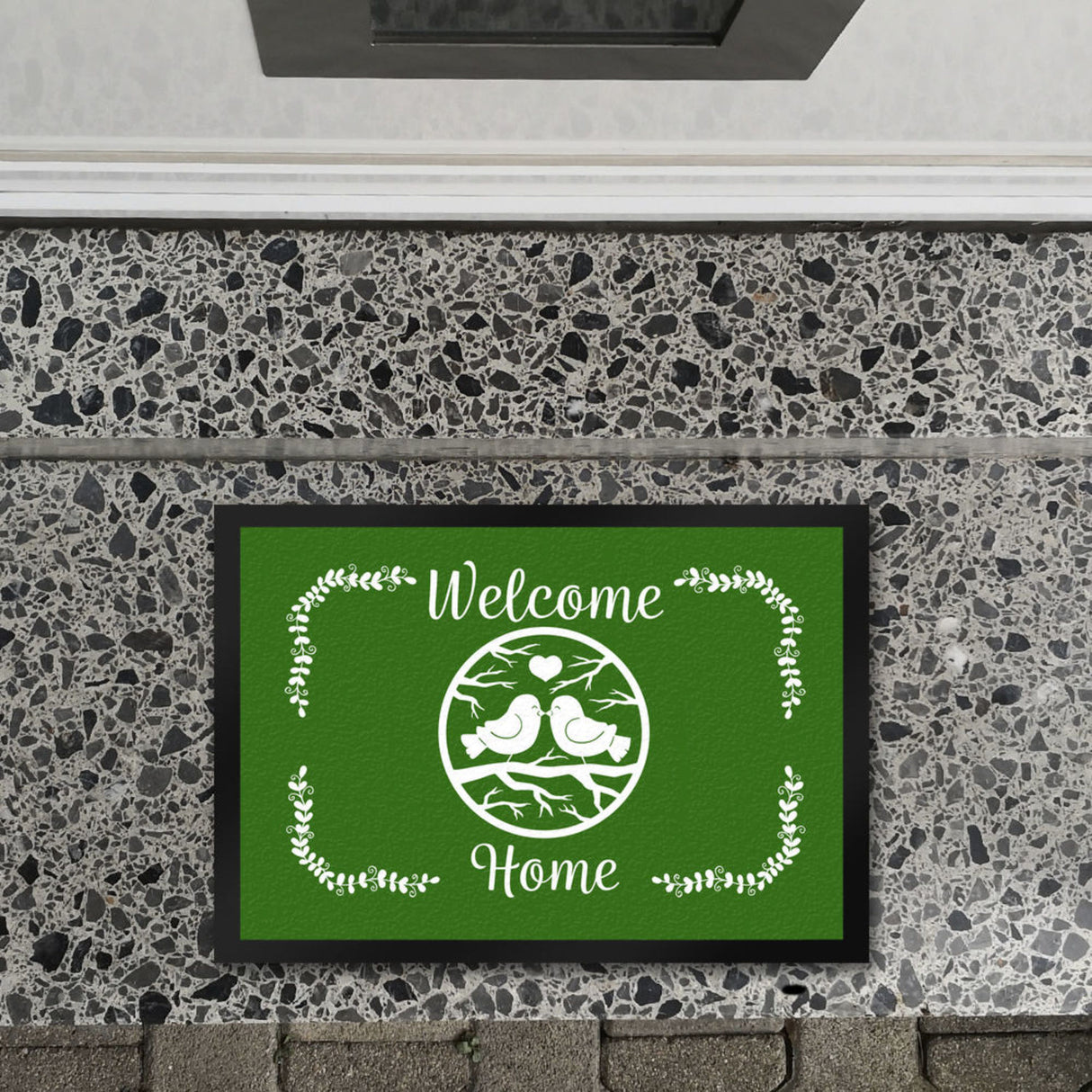 Welcome Home Fußmatte mit niedlichen Vögeln