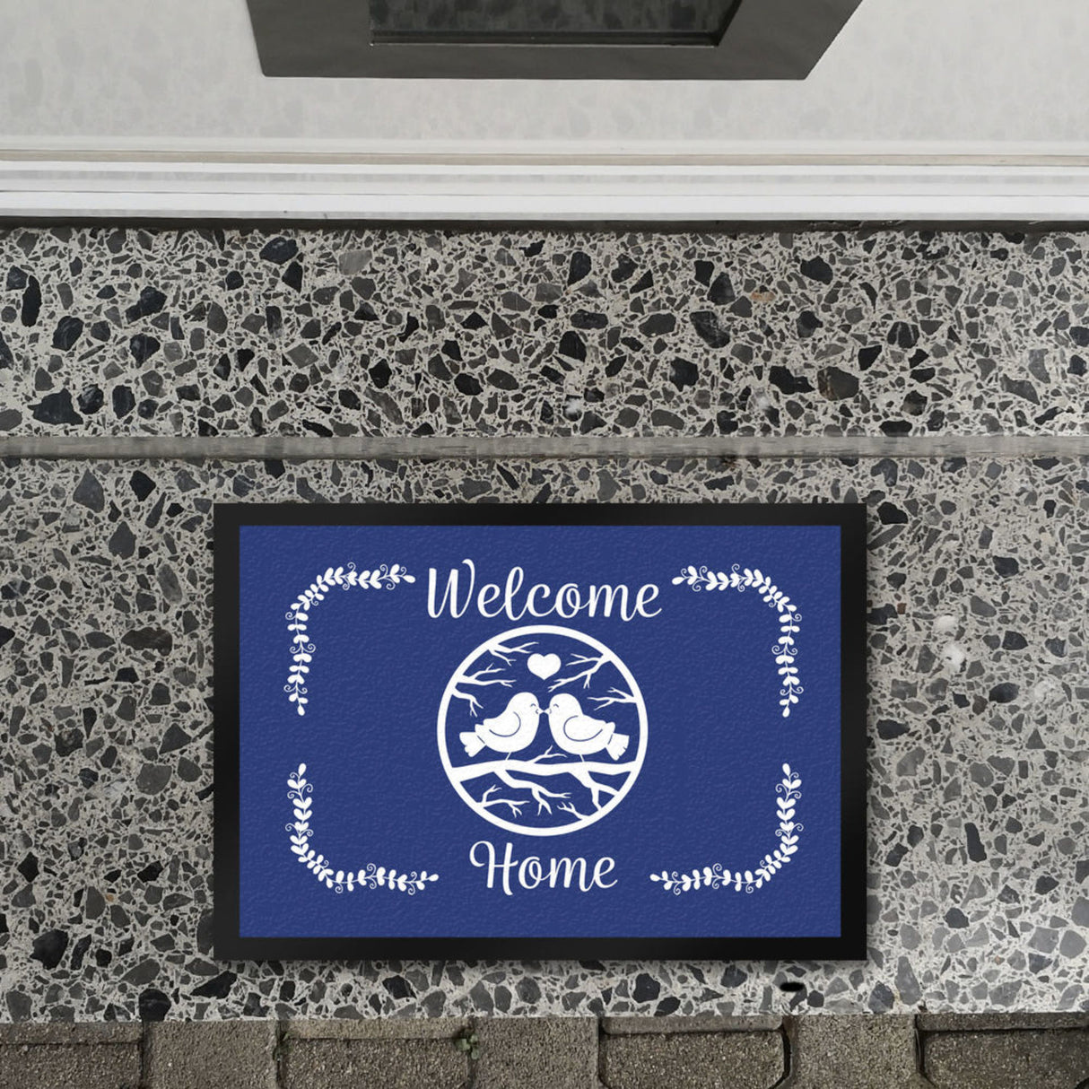 Welcome Home Fußmatte mit niedlichen Vögeln