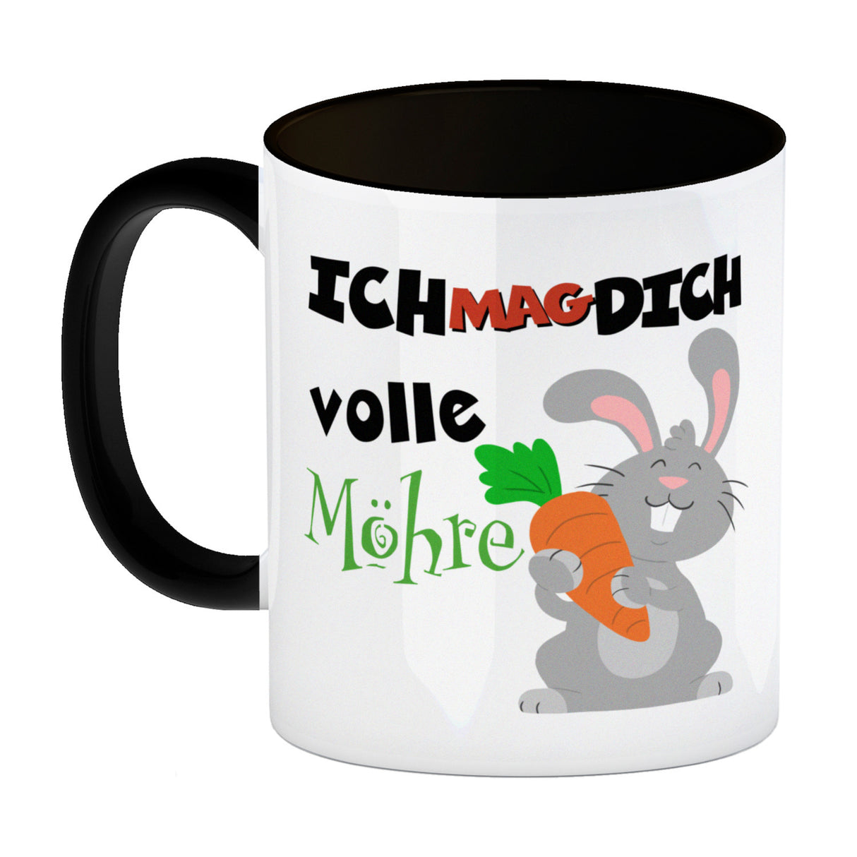Ich mag dich volle Möhre Kaffeebecher mit süßem Hasen