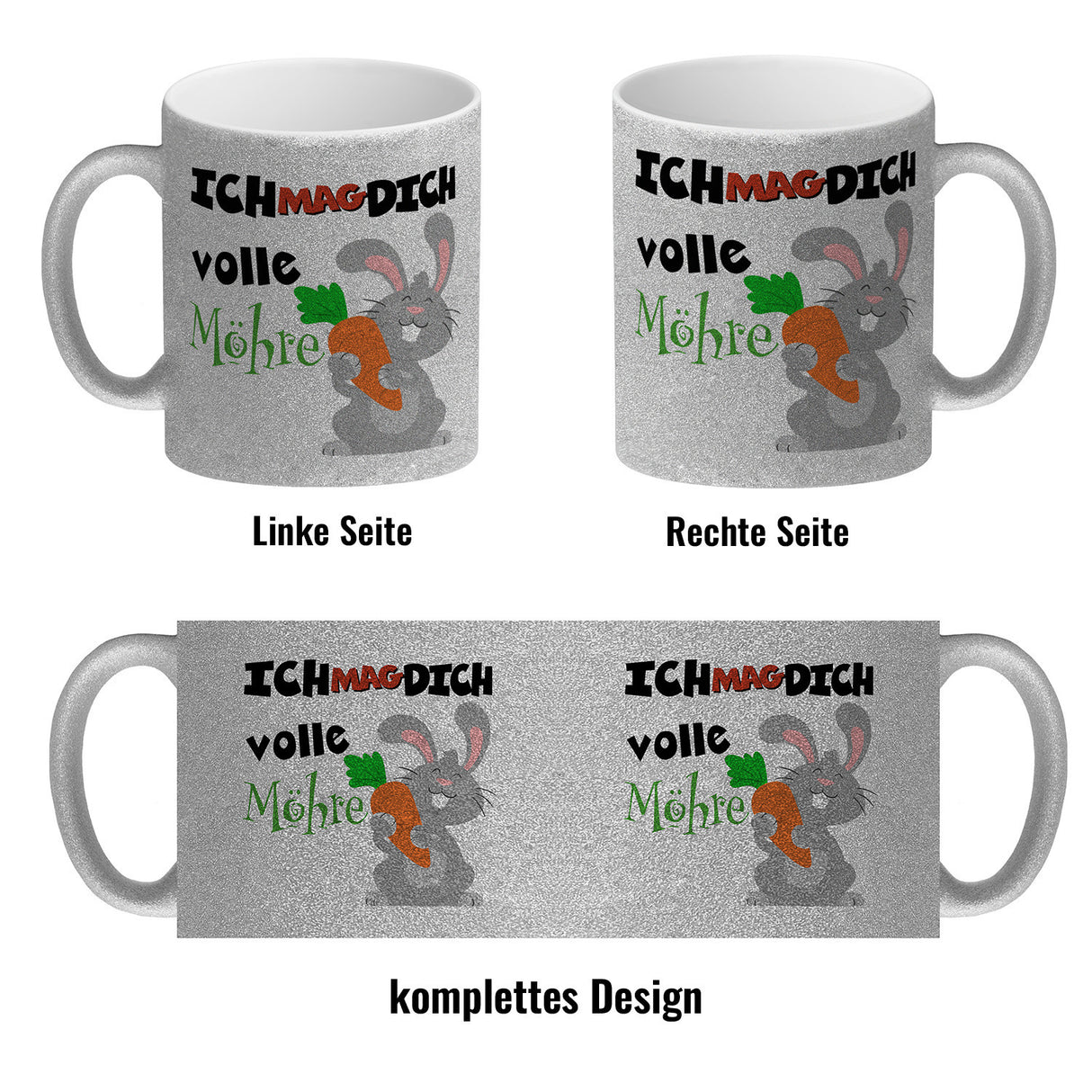 Ich mag dich volle Möhre Kaffeebecher mit süßem Hasen
