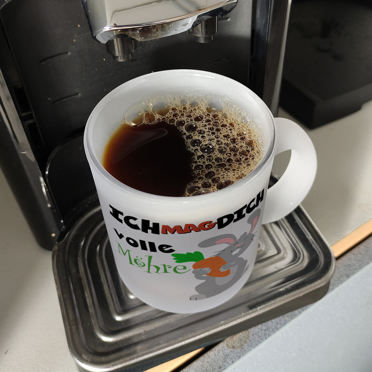 Ich mag dich volle Möhre Kaffeebecher mit süßem Hasen