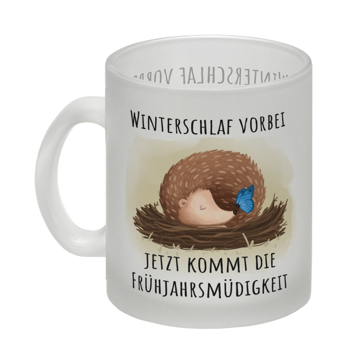 Winterschlaf vorbei jetzt kommt die Frühjahrsmüdigkeit Igel Kaffeebecher