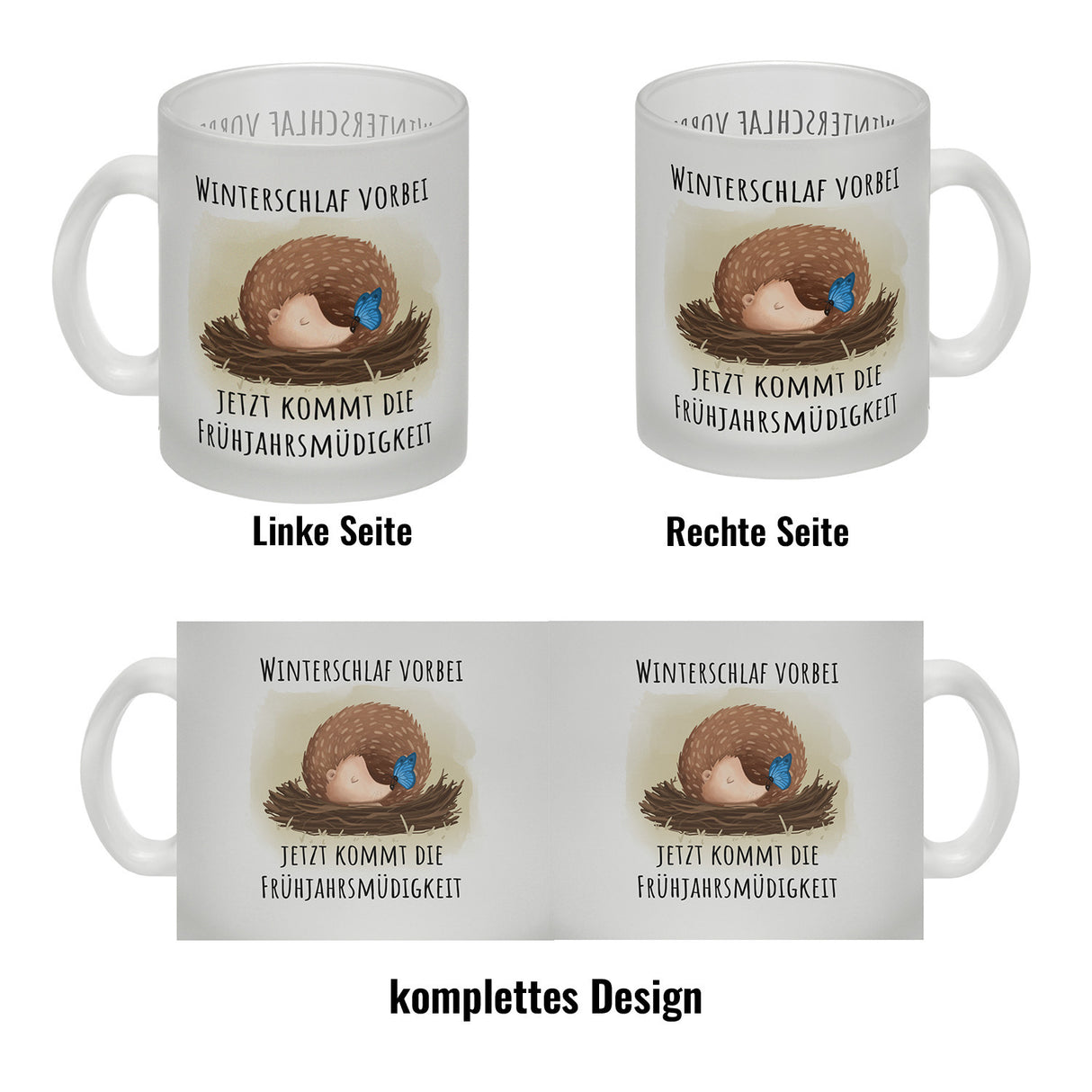Winterschlaf vorbei jetzt kommt die Frühjahrsmüdigkeit Igel Kaffeebecher