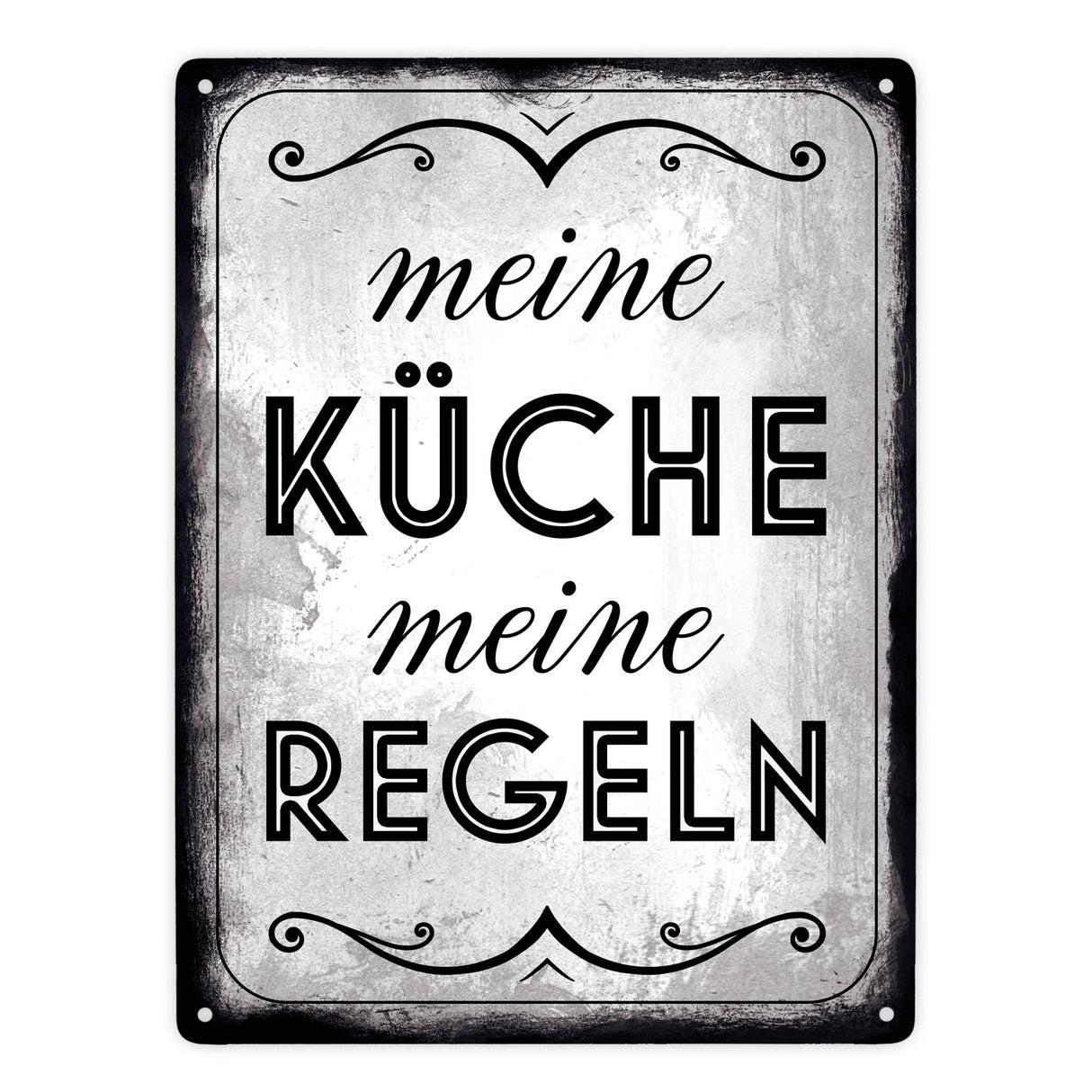 Meine Küche meine Regeln Retro Metallschild
