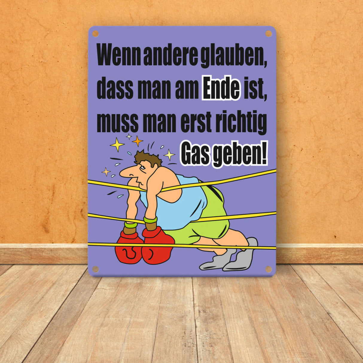 Boxer Metallschild zum Thema Motivation