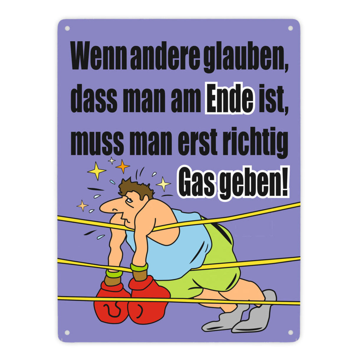 Boxer Metallschild zum Thema Motivation