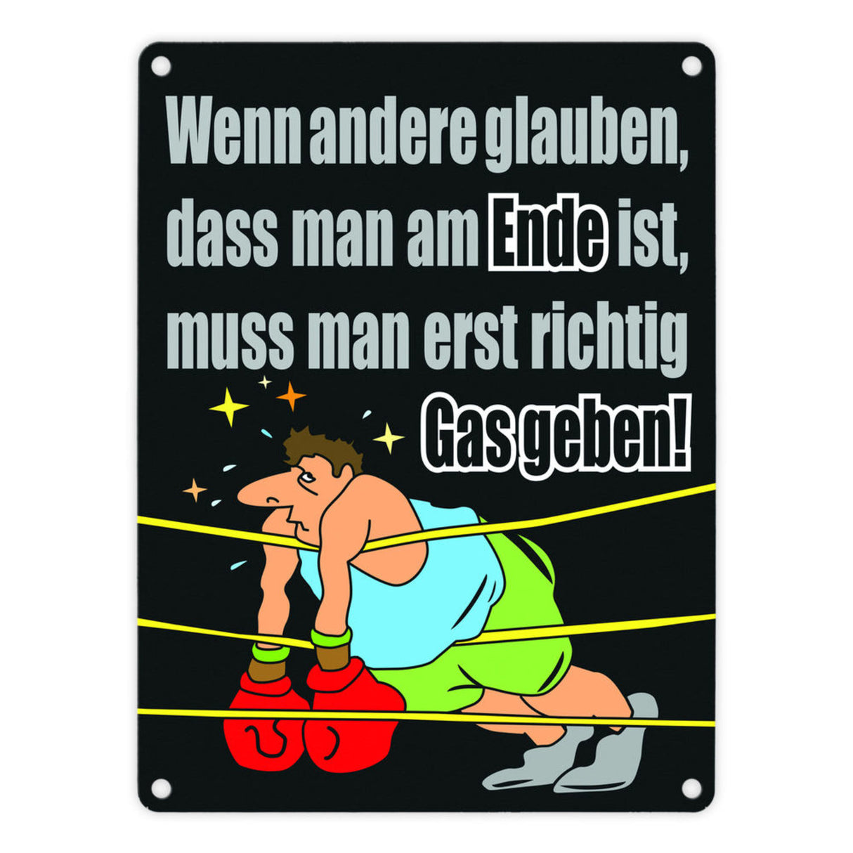 Boxer Metallschild zum Thema Motivation
