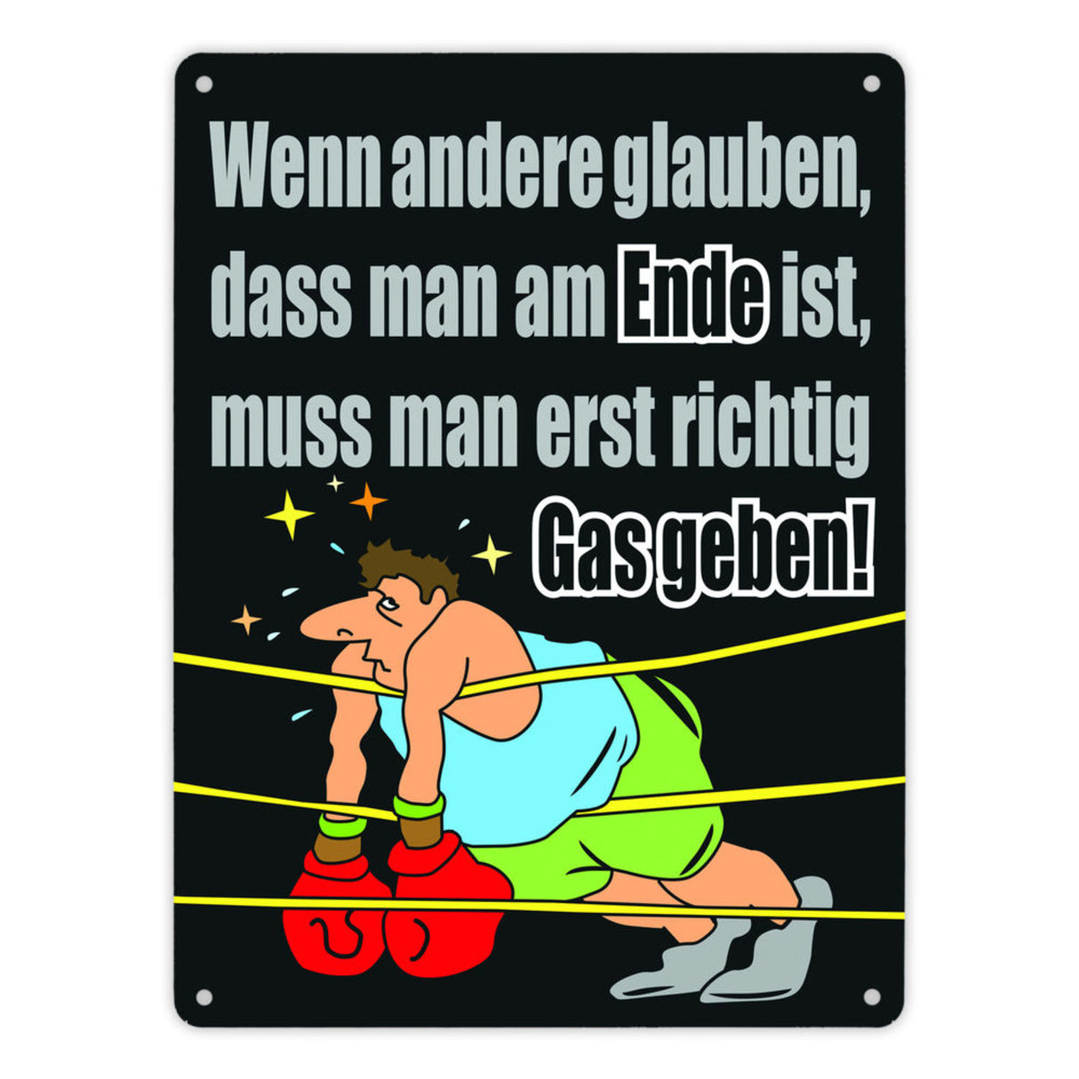 Boxer Metallschild zum Thema Motivation