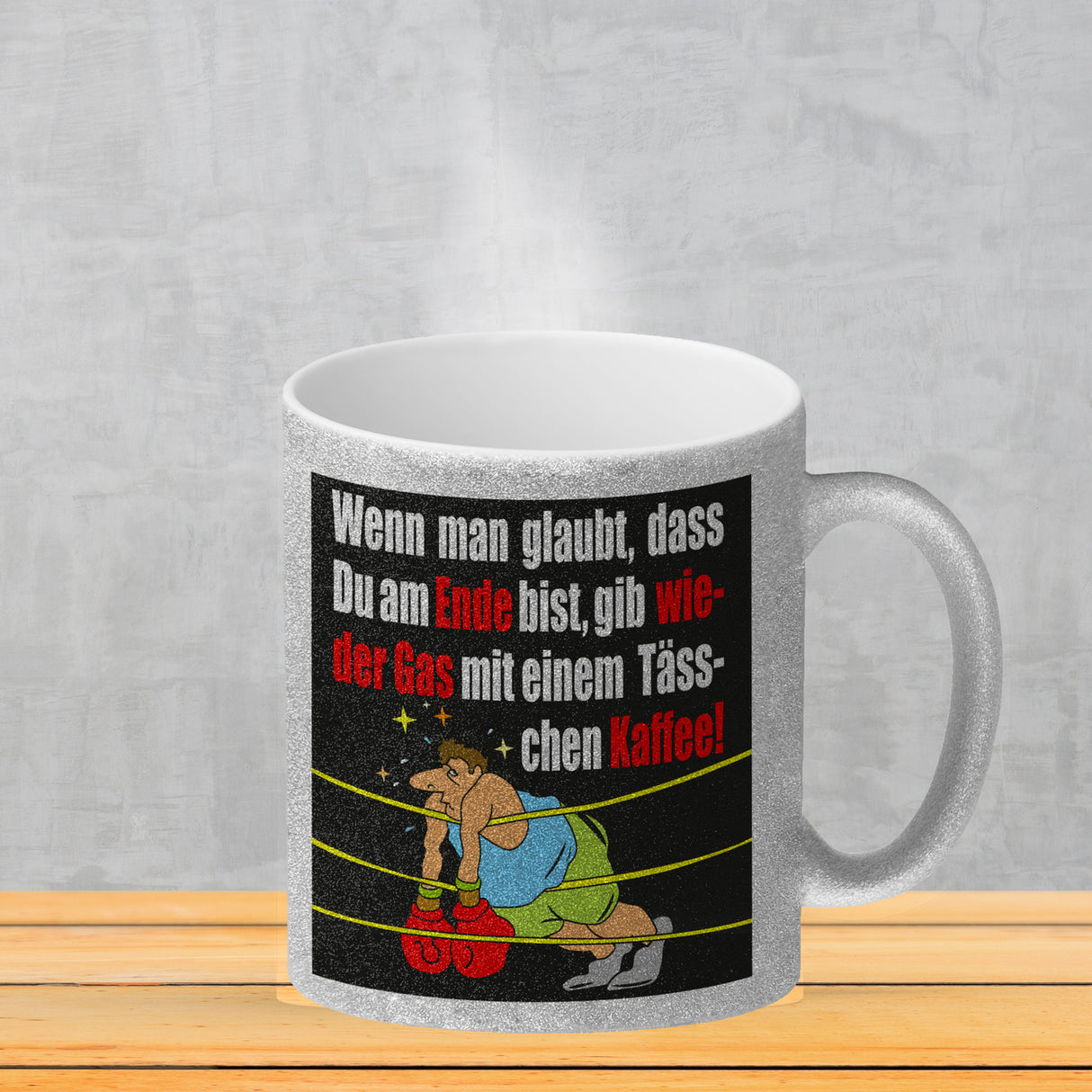 Motivation Kaffeebecher mit Boxer Motiv