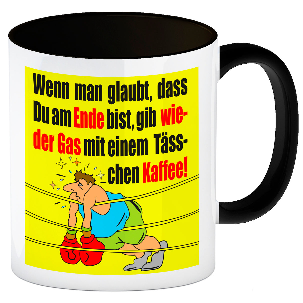 Motivation Kaffeebecher mit Boxer Motiv