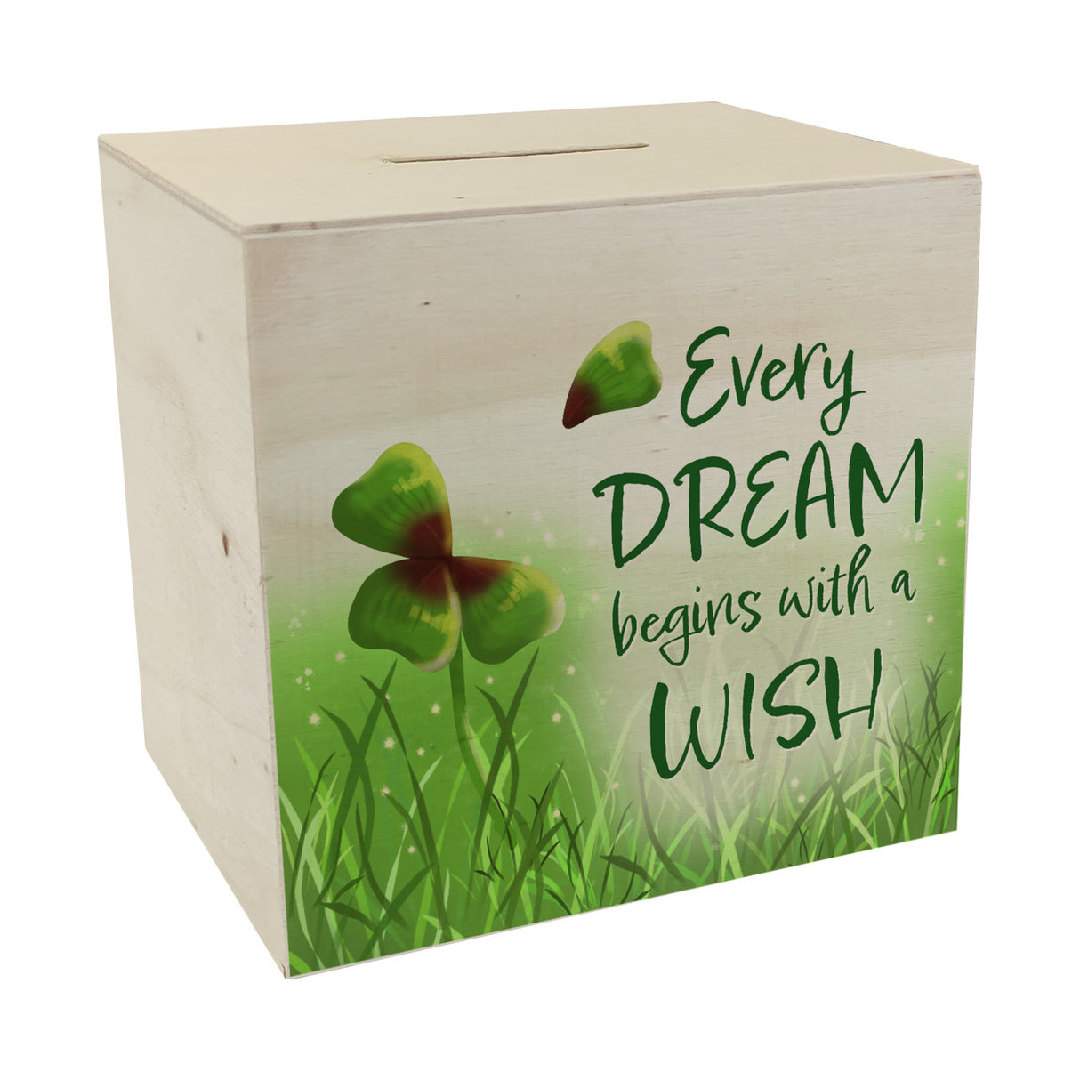 Every dream begins with a wish Kleeblatt Spardose