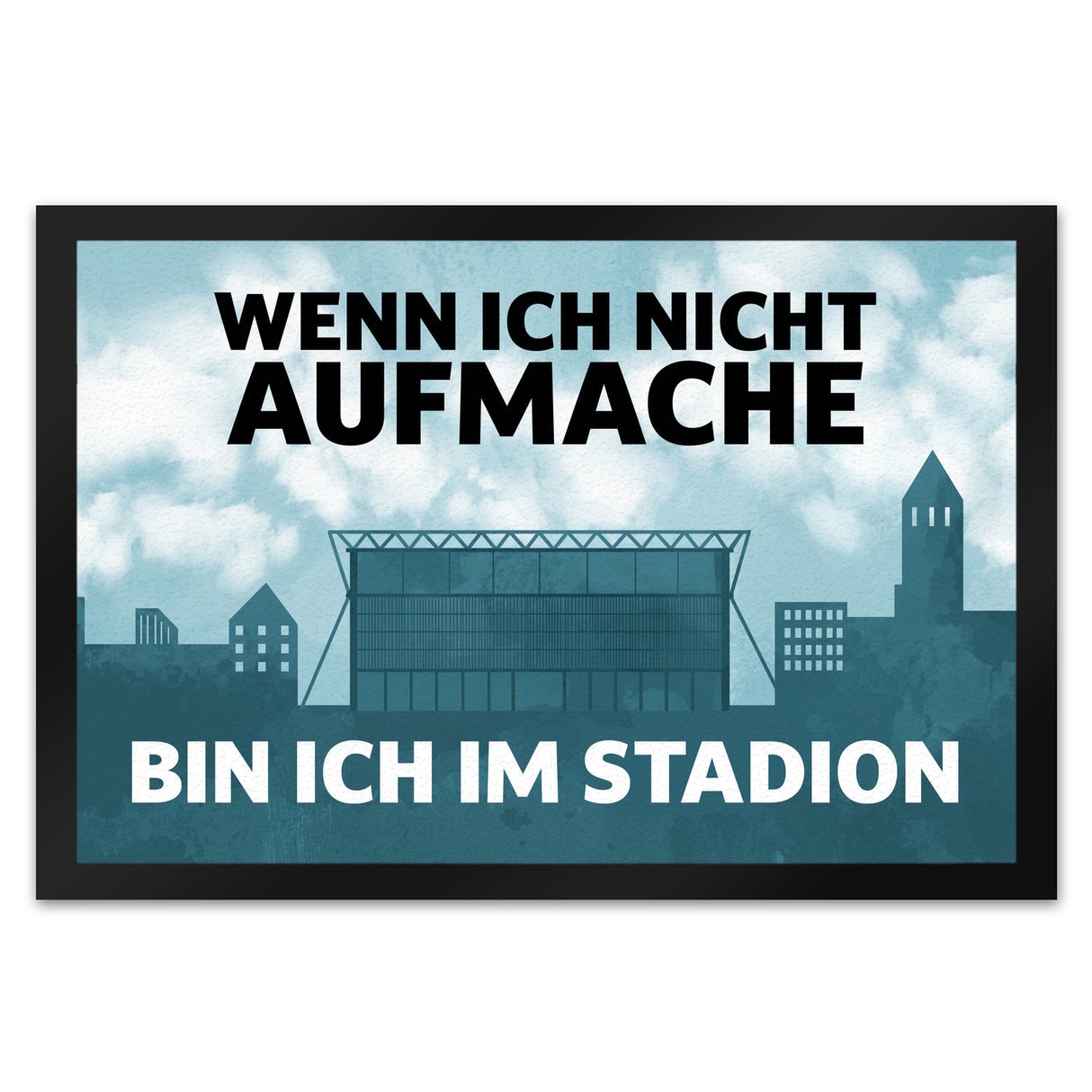 Wenn ich nicht aufmache, bin ich im Stadion Fußmatte