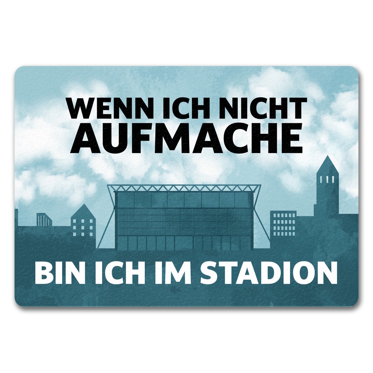 Wenn ich nicht aufmache, bin ich im Stadion Fußmatte