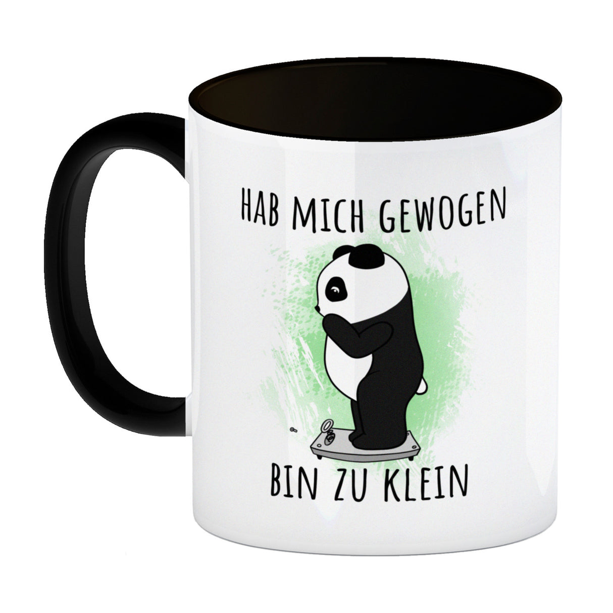 Hab mich gewogen bin zu klein Kaffeebecher mit süßem Panda