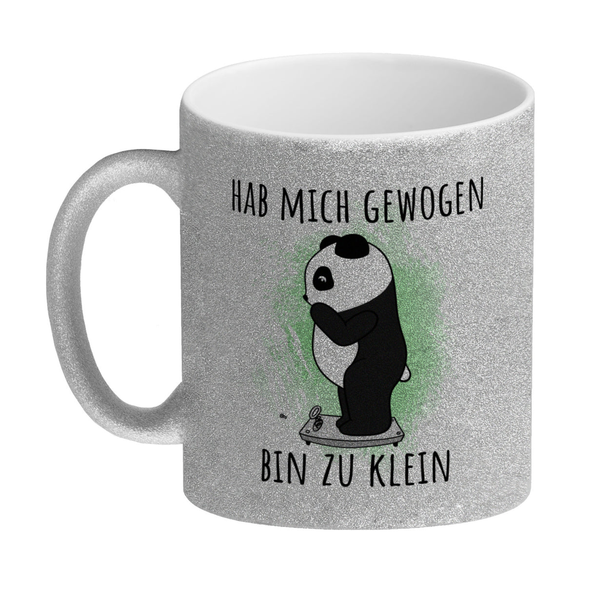 Hab mich gewogen bin zu klein Kaffeebecher mit süßem Panda