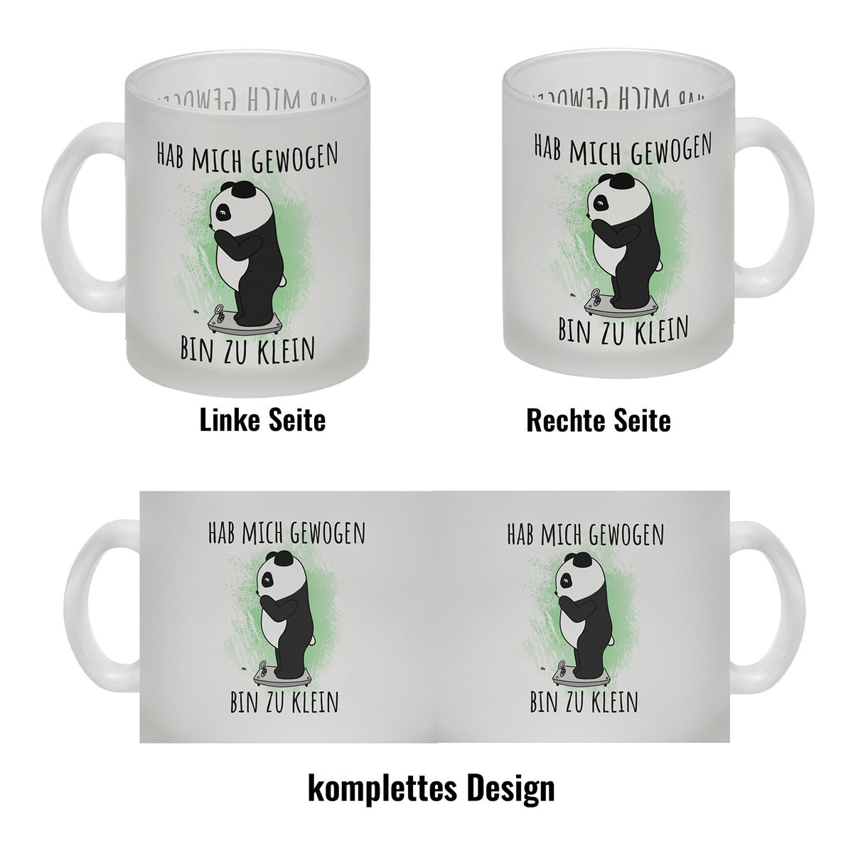 Hab mich gewogen bin zu klein Kaffeebecher mit süßem Panda