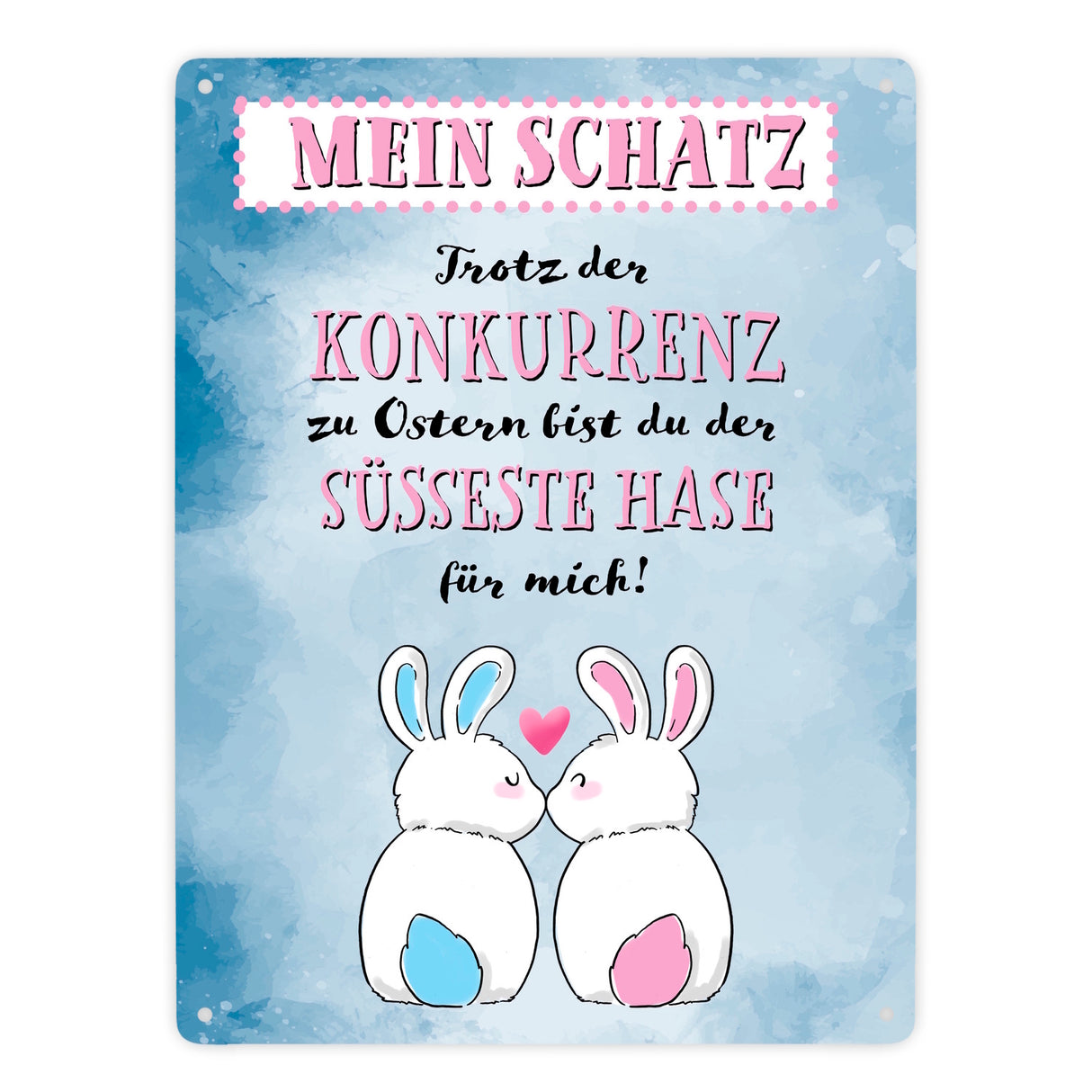 Mein Schatz, du bist der süßeste Hase für mich Metallschild