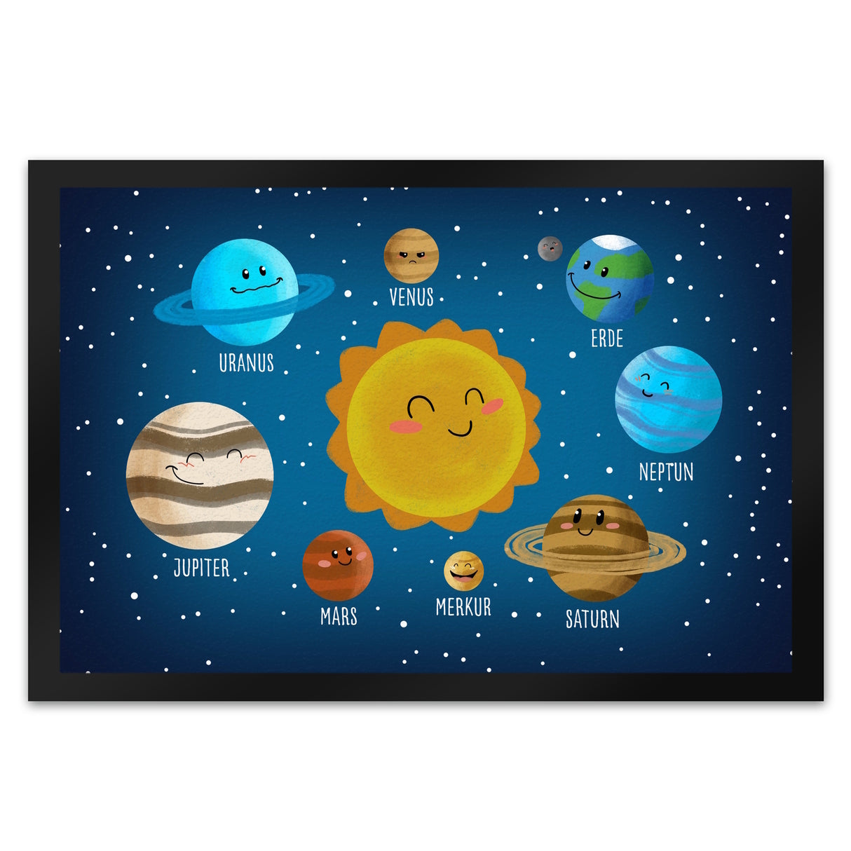 Sonnensystem Fußmatte mit niedlichen Planeten