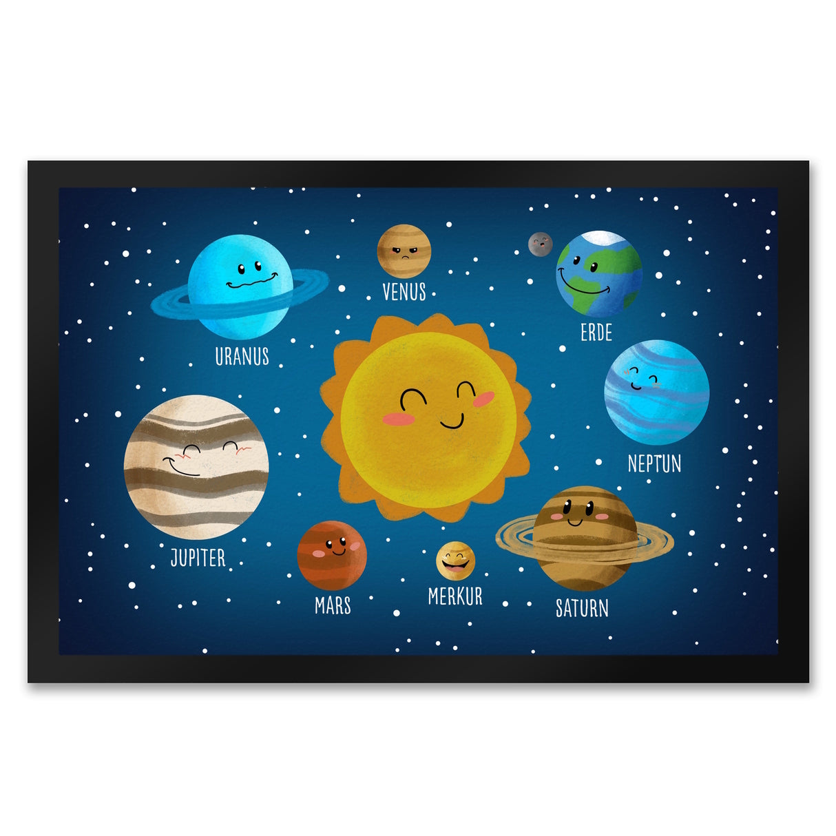 Sonnensystem Fußmatte mit niedlichen Planeten
