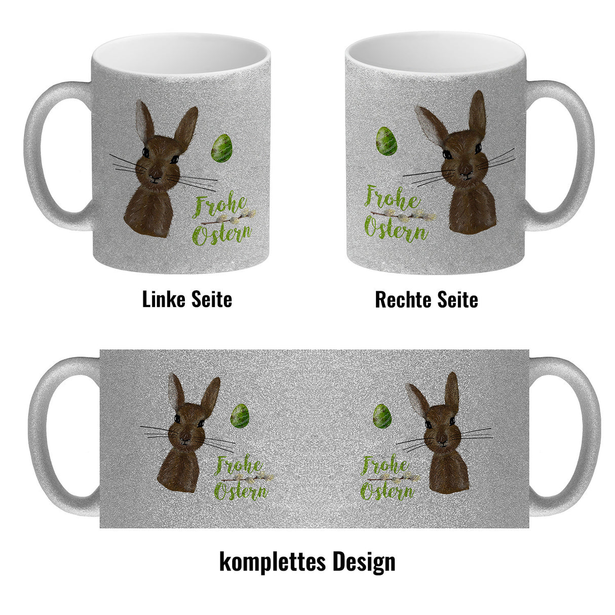 Frohe Ostern Kaffeebecher mit Osterhase und Osterei