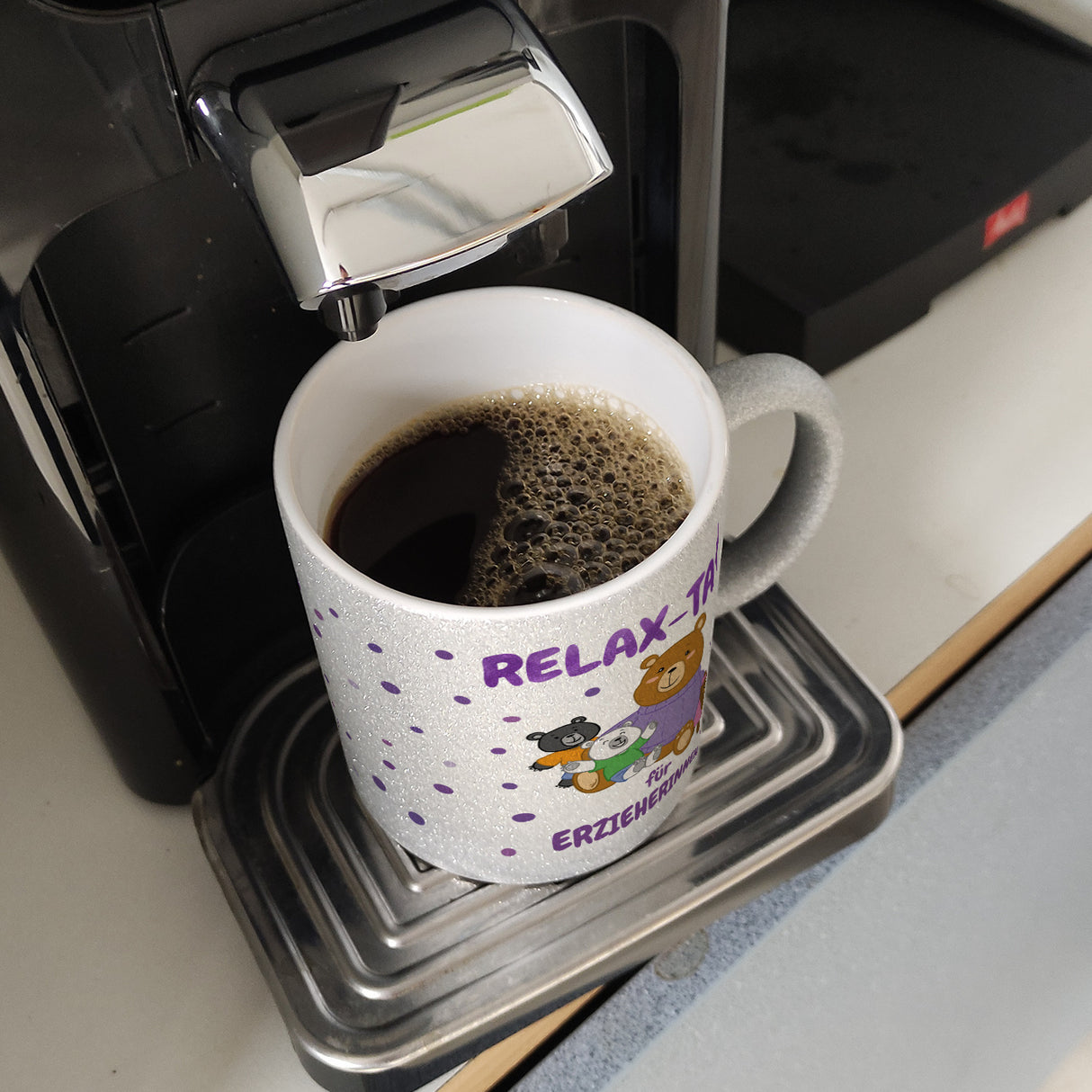 Relax Tasse für Erzieherinnen Kaffeebecher mit süßem Bär-Motiv