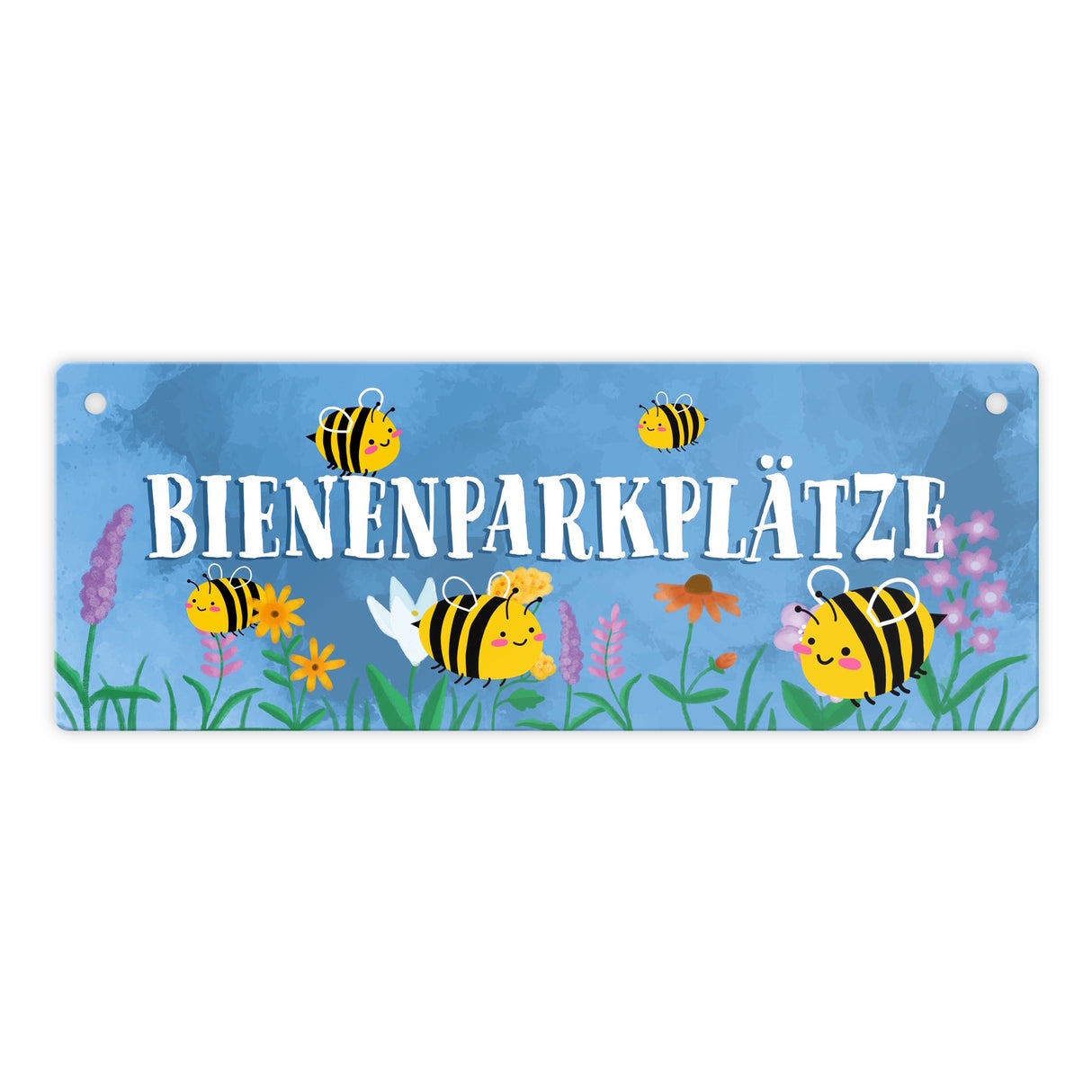 Bienenparkplätze Metallschild mit niedlichen Bienen