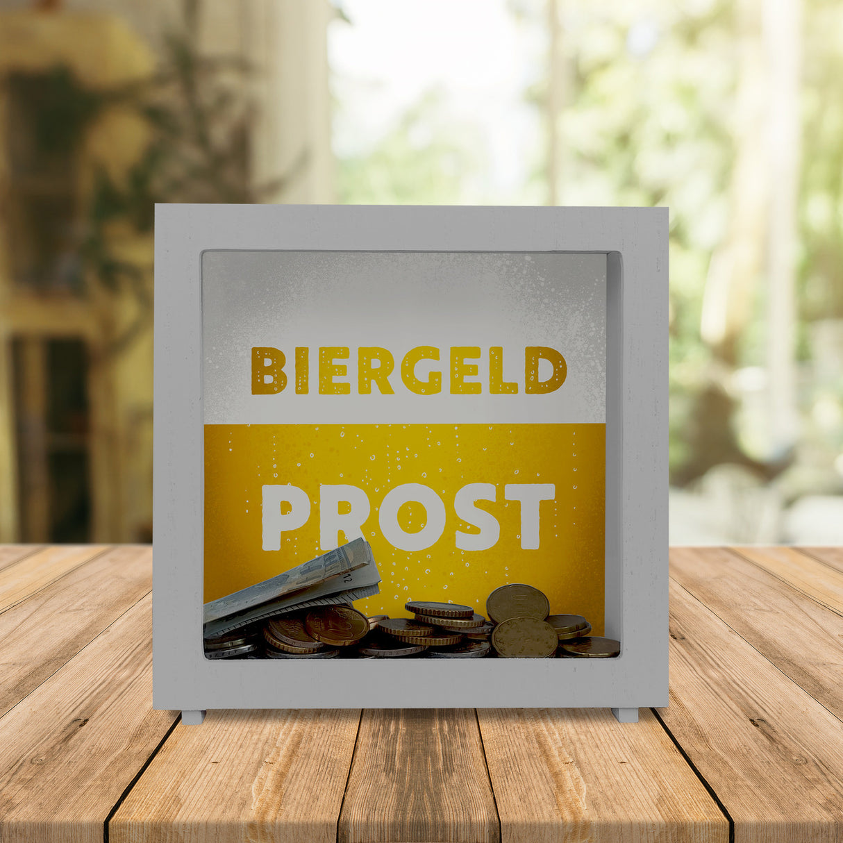 Biergeld Prost Spardose mit Biermotiv