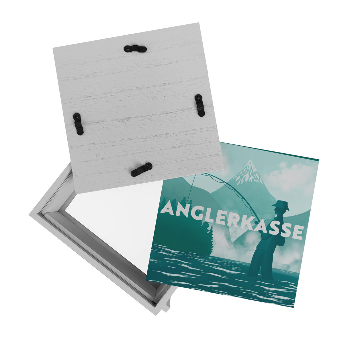 Anglerkasse Spardose mit Anglermotiv für Angler