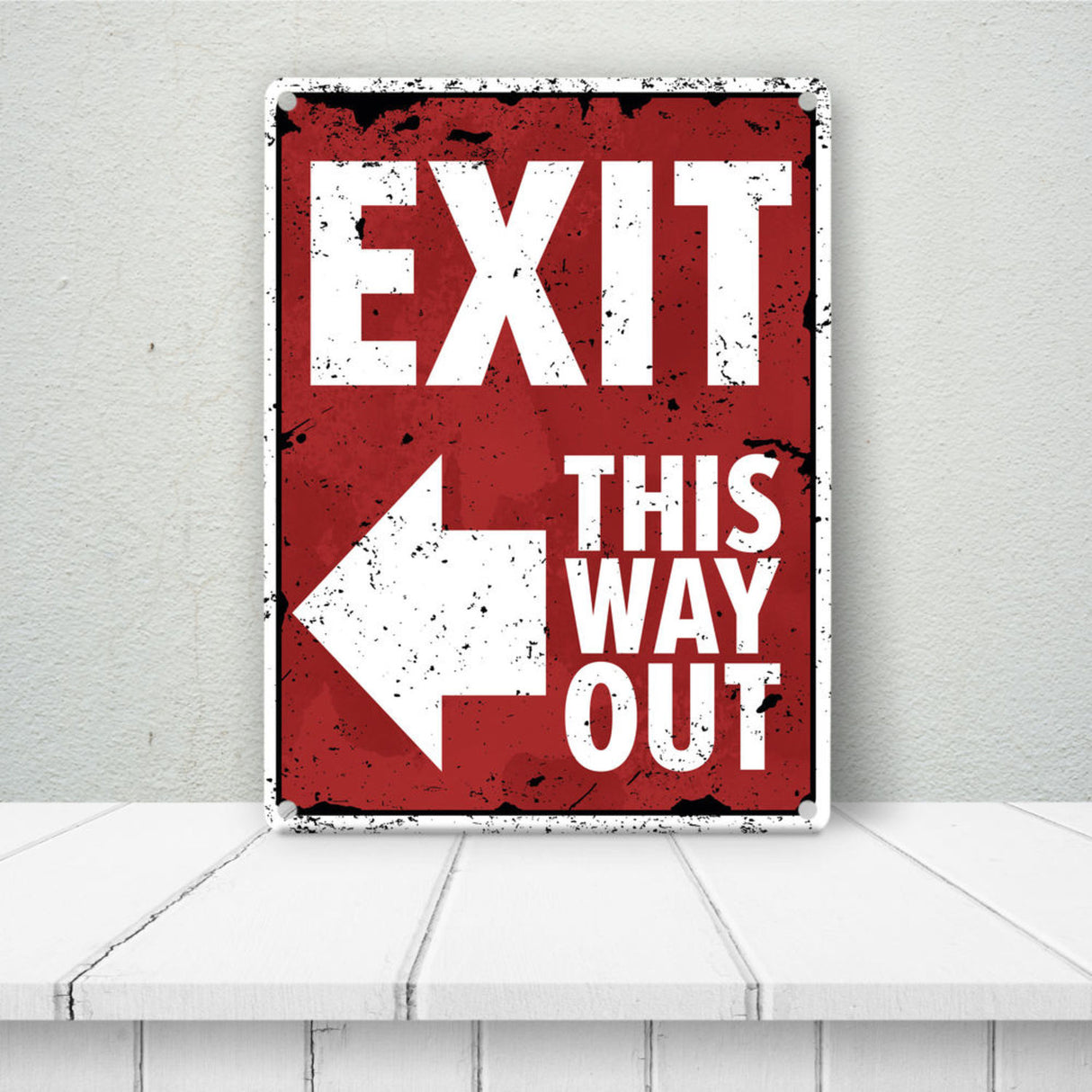 Exit this way out Metallschild mit Pfeil nach rechts