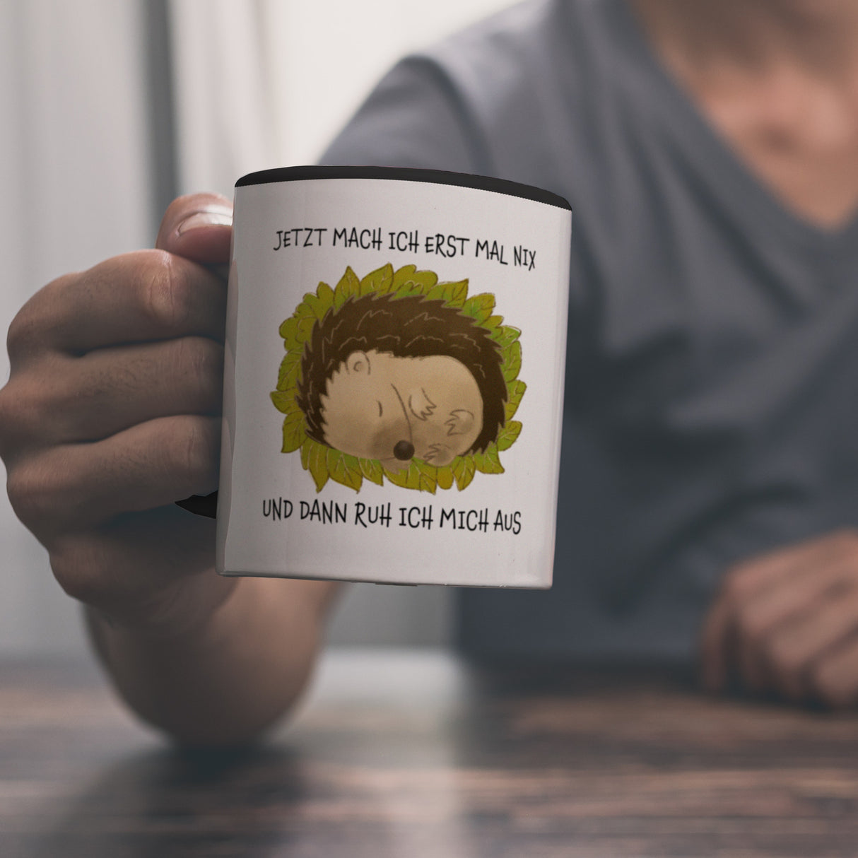 Jetzt mach ich erstmal nix und dann ruh ich mich aus Kaffeebecher mit süßem Igel