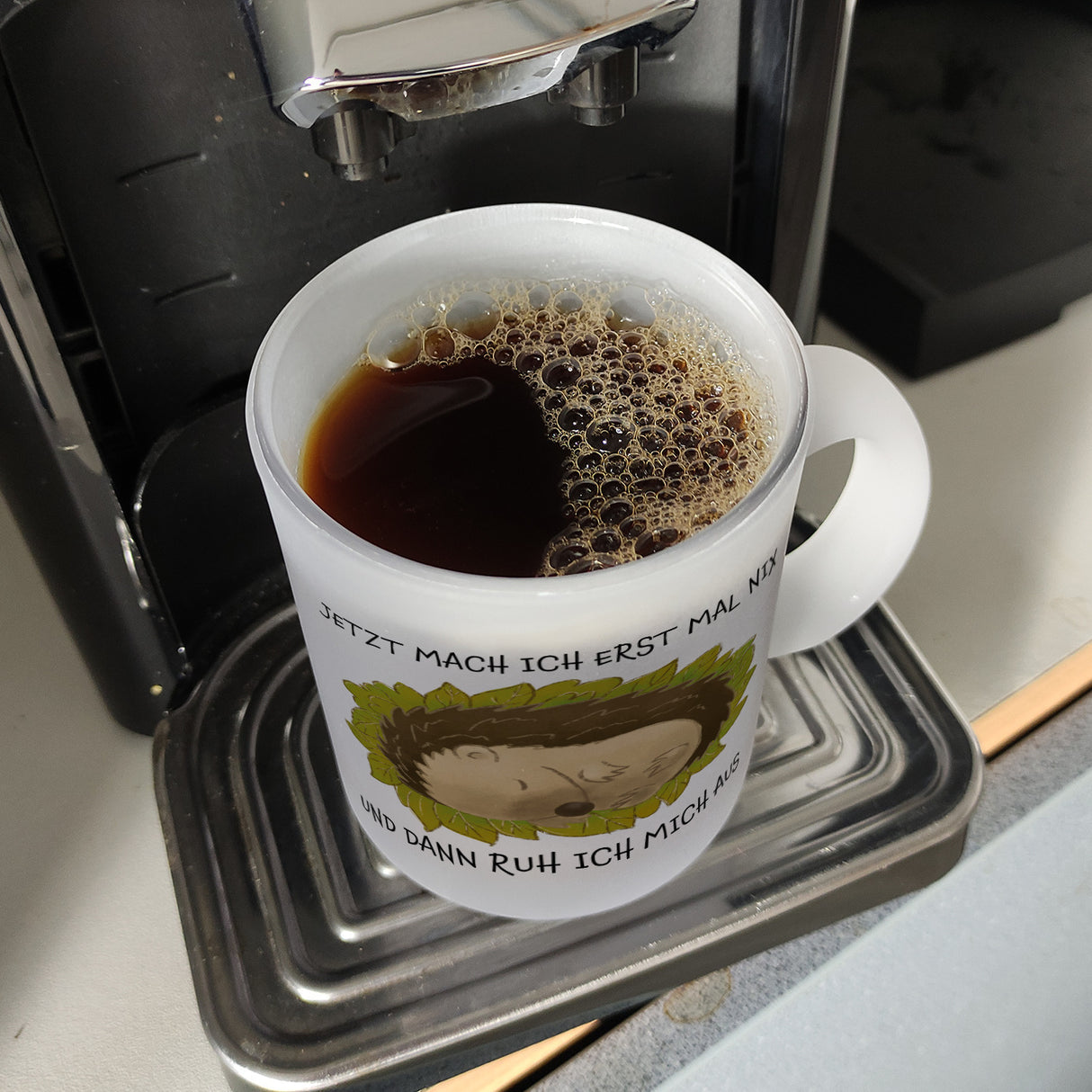 Jetzt mach ich erstmal nix und dann ruh ich mich aus Kaffeebecher mit süßem Igel