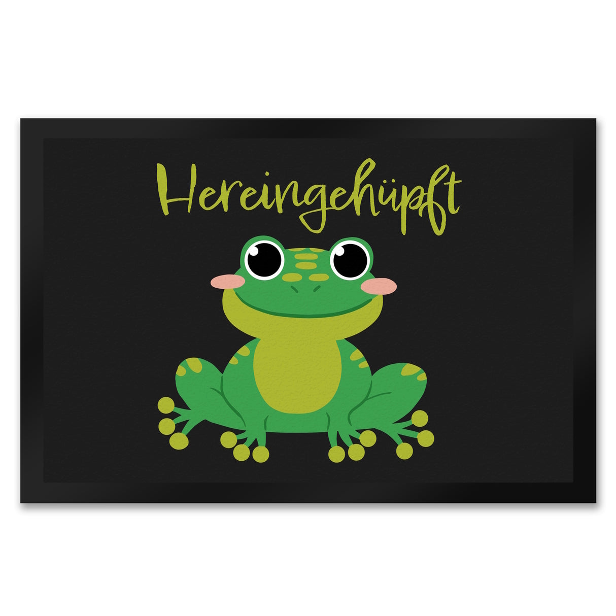 Hereingehüpft Fußmatte mit süßem Frosch