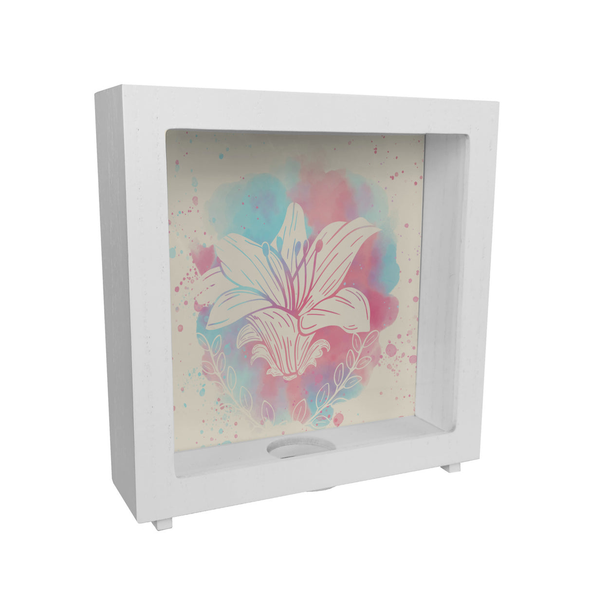 Spardose mit Blumenmotiv in Wasserfarbenoptik