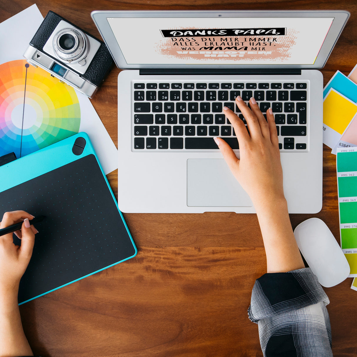 Danke Papa, ... Kaffeebecher in orange mit Spruch für den Vatertag