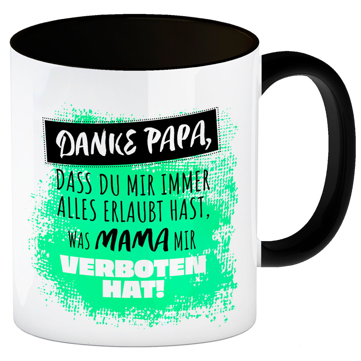 Danke Papa, ... Kaffeebecher in orange mit Spruch für den Vatertag