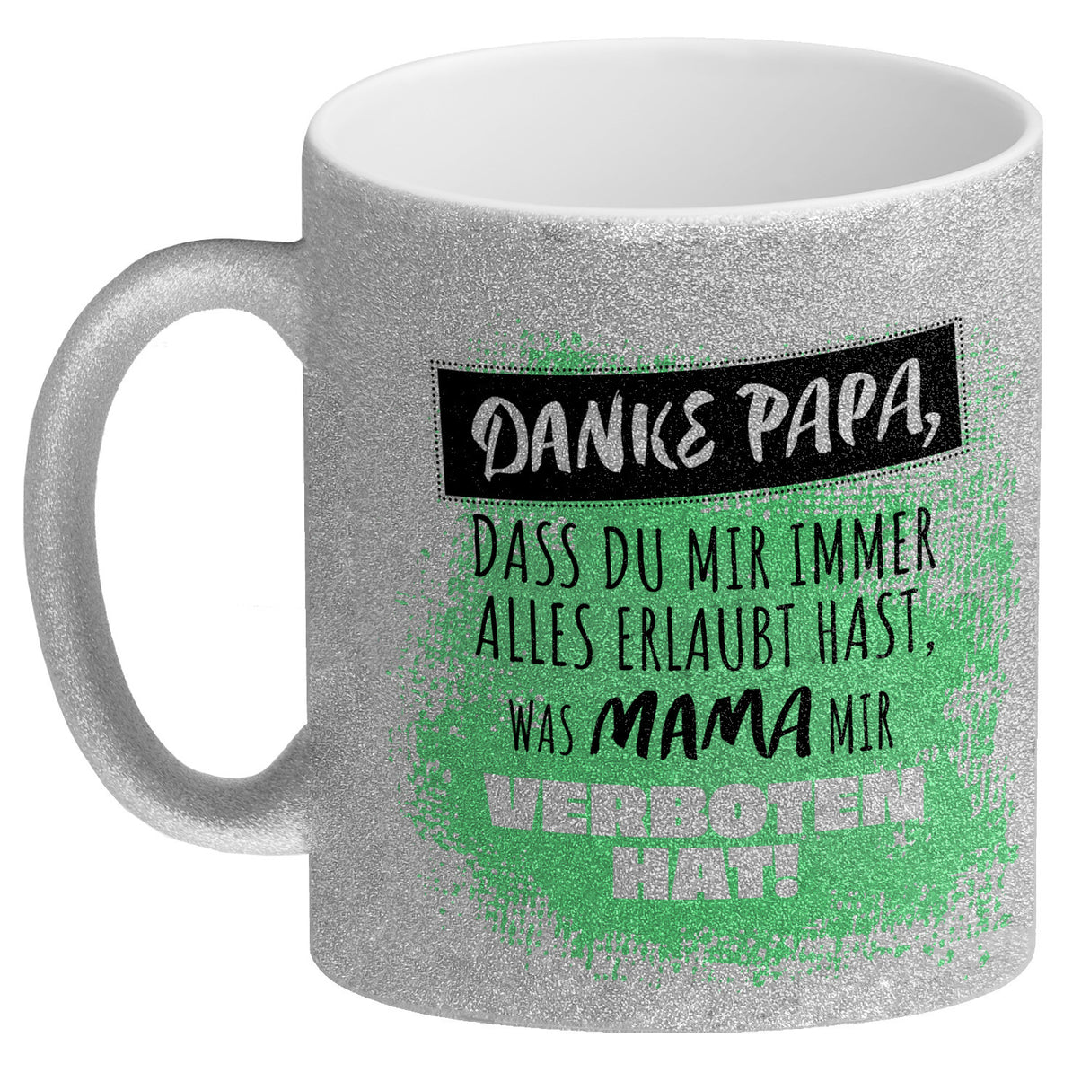 Danke Papa, ... Kaffeebecher in orange mit Spruch für den Vatertag