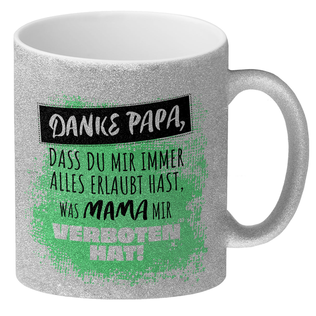 Danke Papa, ... Kaffeebecher in orange mit Spruch für den Vatertag