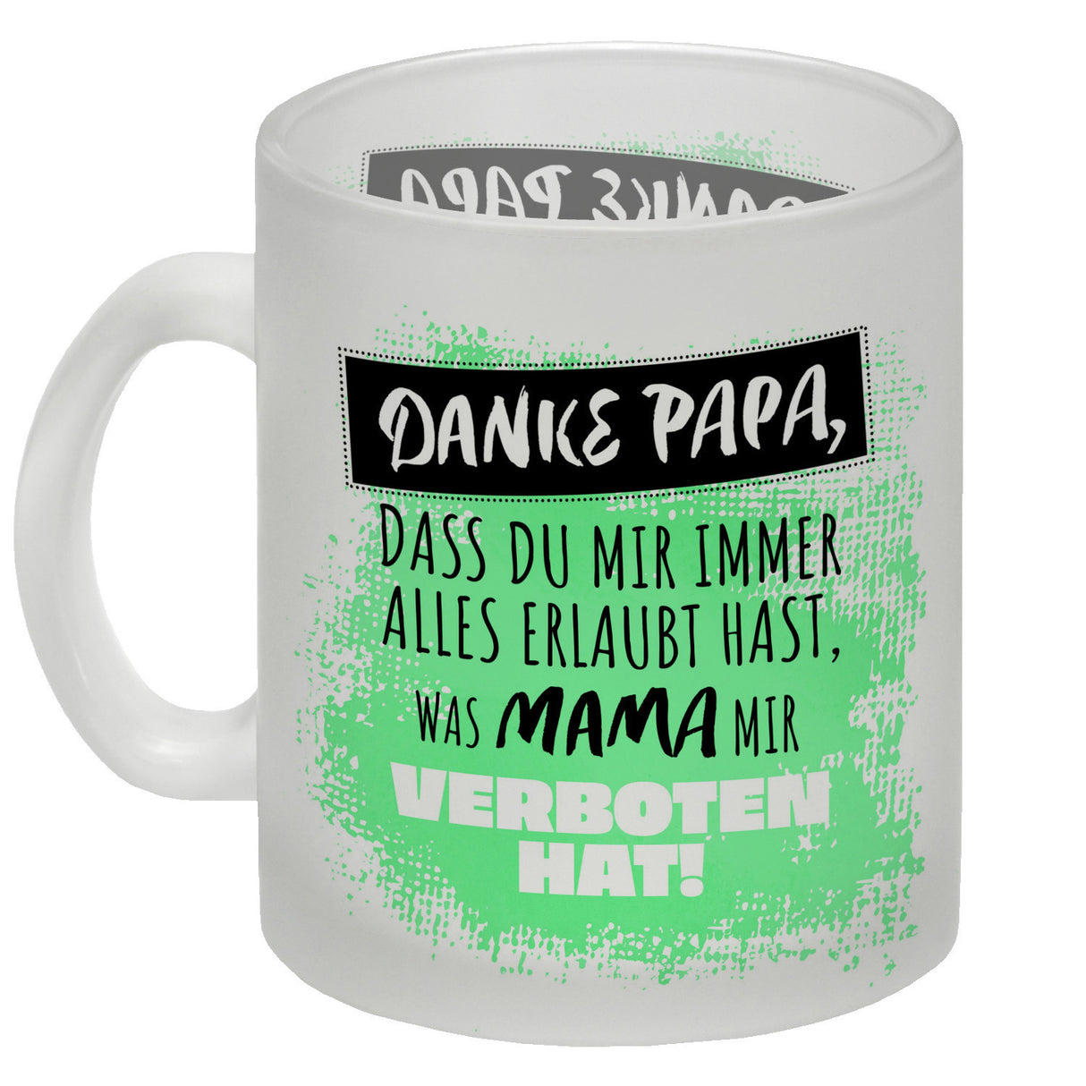 Danke Papa, ... Kaffeebecher in orange mit Spruch für den Vatertag