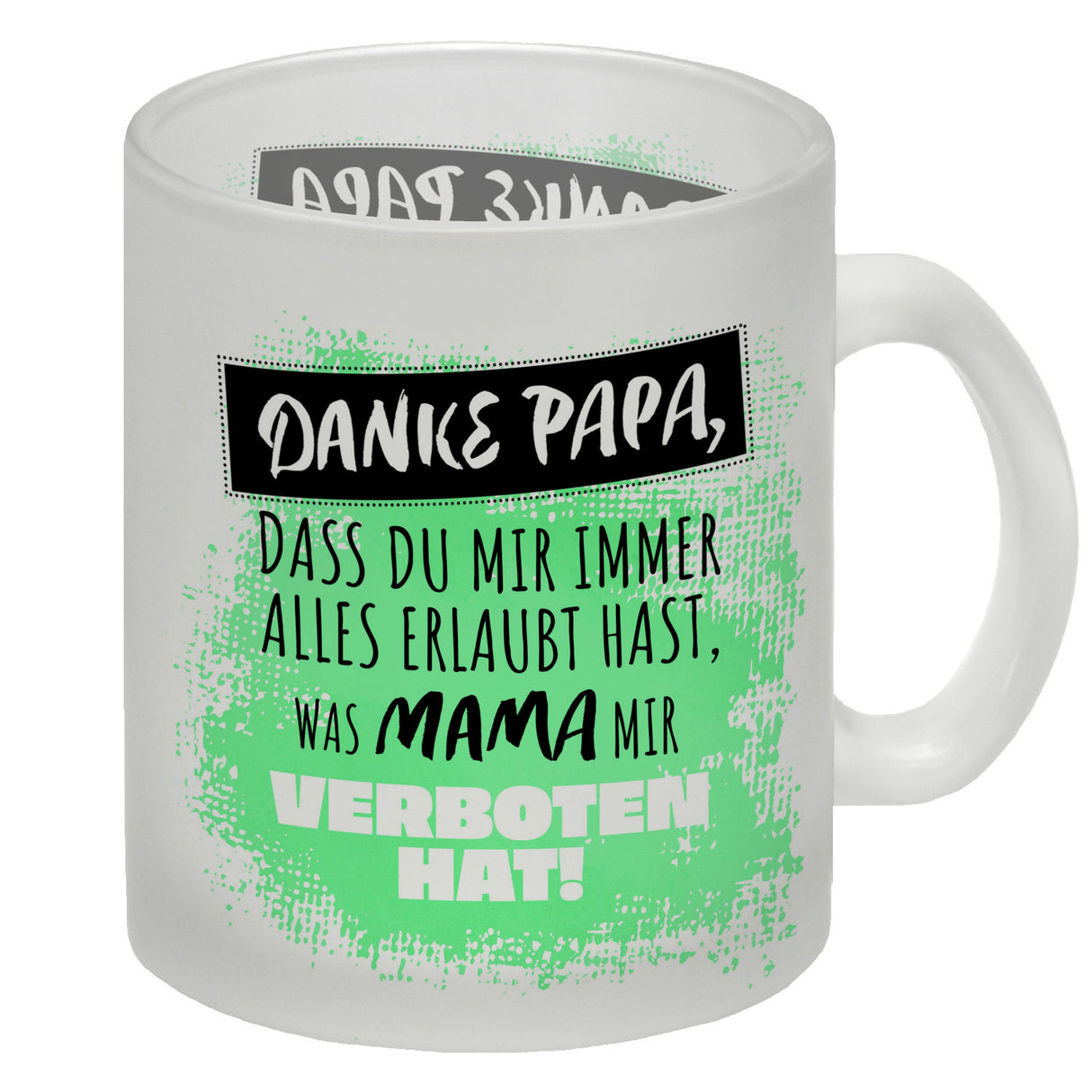 Danke Papa, ... Kaffeebecher in orange mit Spruch für den Vatertag