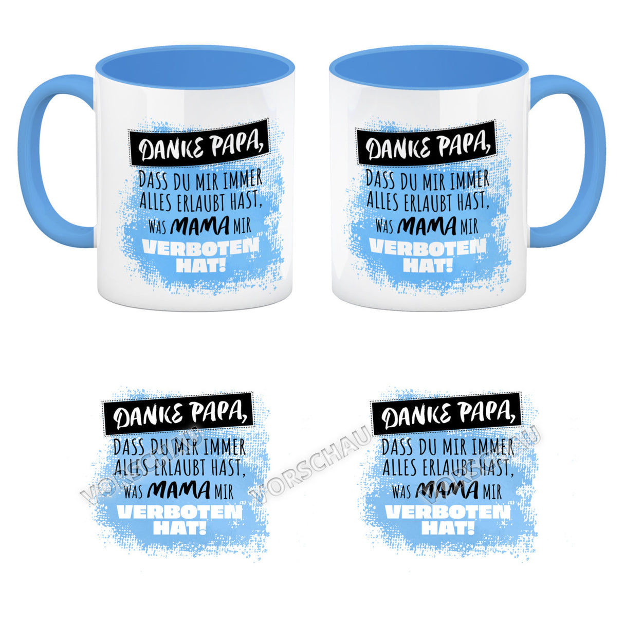 Danke Papa, ... Kaffeebecher in orange mit Spruch für den Vatertag