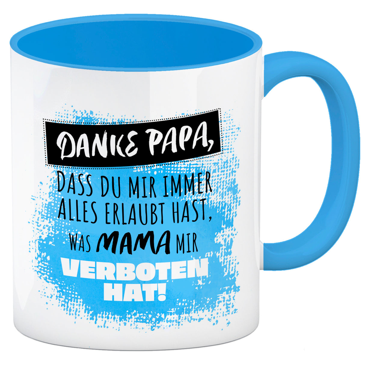 Danke Papa, ... Kaffeebecher in orange mit Spruch für den Vatertag