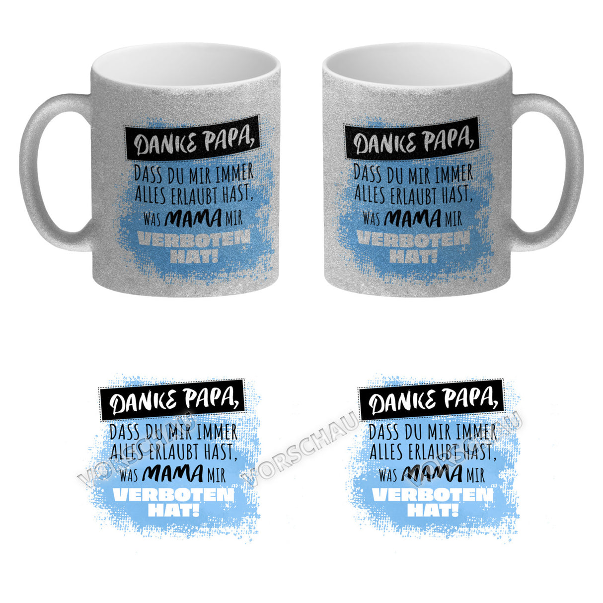 Danke Papa, ... Kaffeebecher in orange mit Spruch für den Vatertag