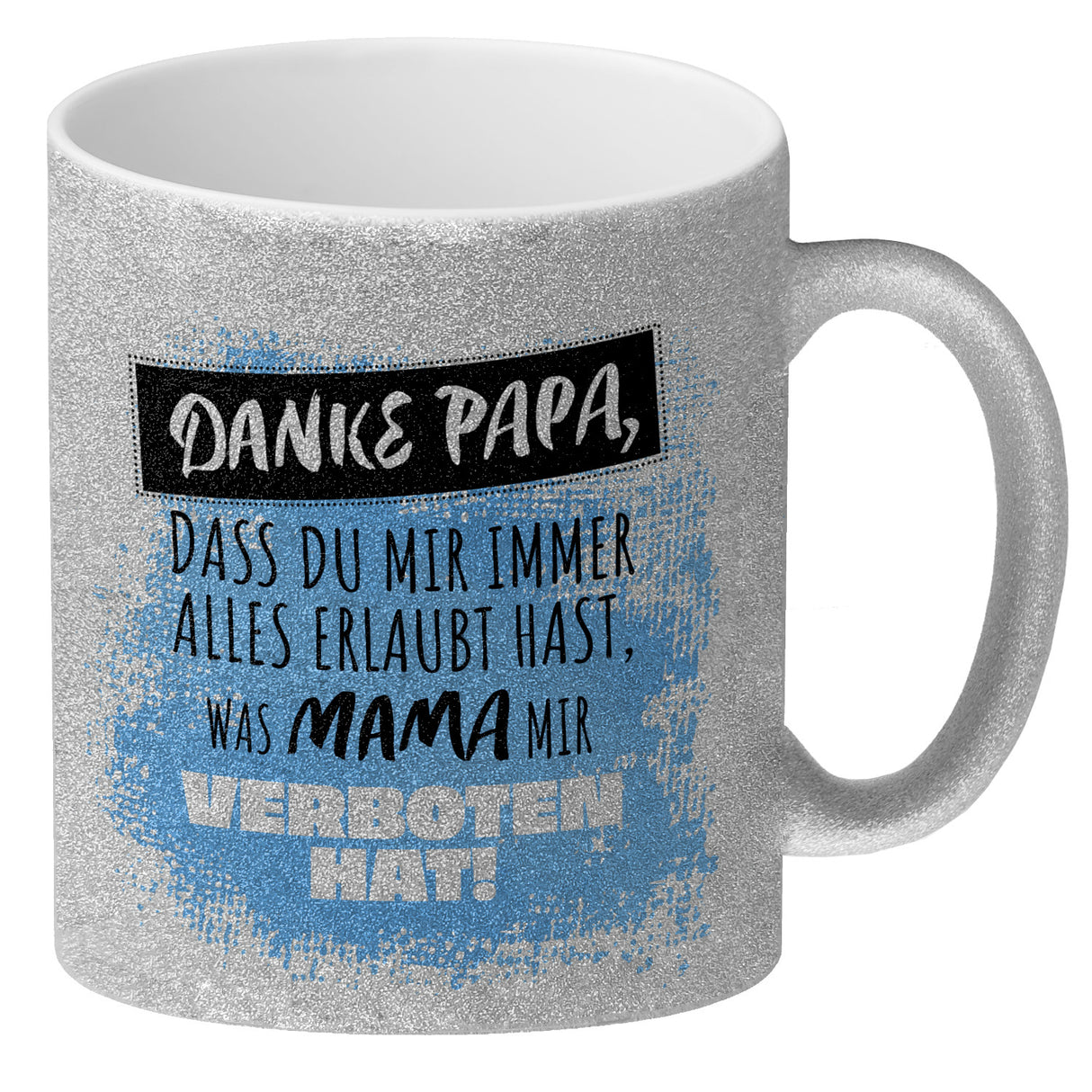 Danke Papa, ... Kaffeebecher in orange mit Spruch für den Vatertag