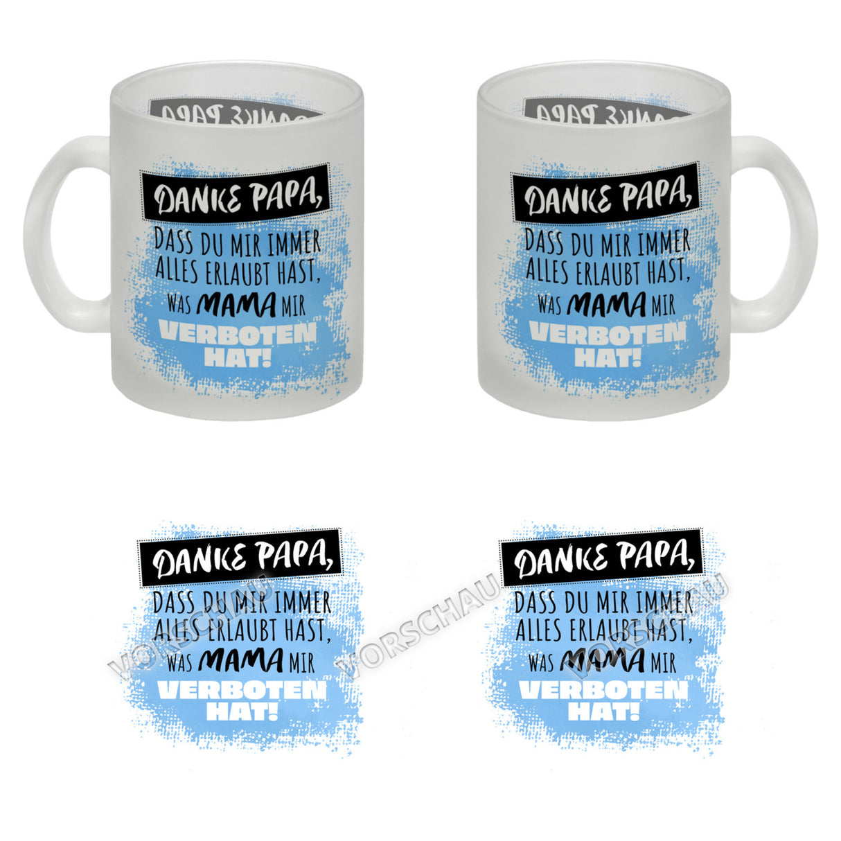 Danke Papa, ... Kaffeebecher in orange mit Spruch für den Vatertag