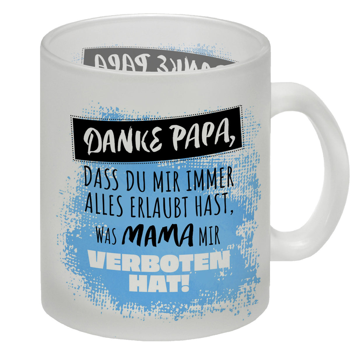 Danke Papa, ... Kaffeebecher in orange mit Spruch für den Vatertag