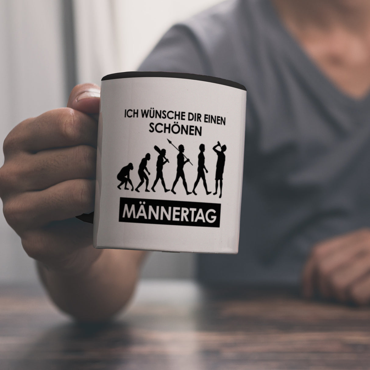 Ich wünsche dir einen schönen Männertag Kaffeebecher Evolution des Menschen