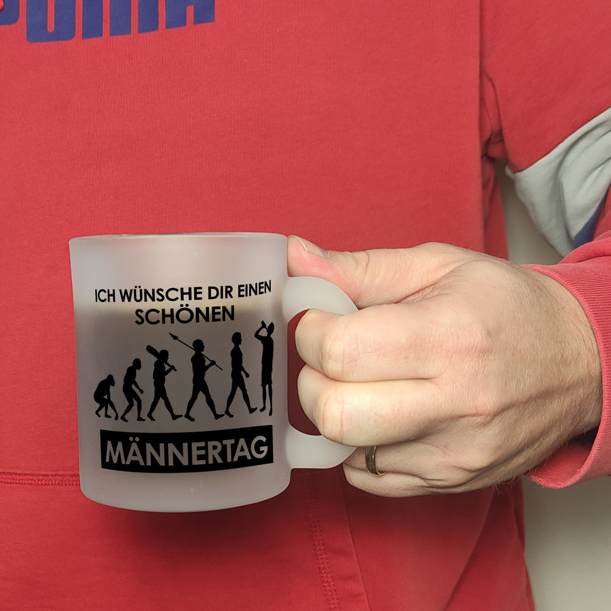 Ich wünsche dir einen schönen Männertag Kaffeebecher Evolution des Menschen