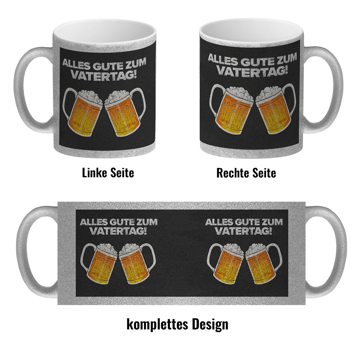 Alles gute zum Vatertag Kaffeebecher mit prostenden Bierkrügen