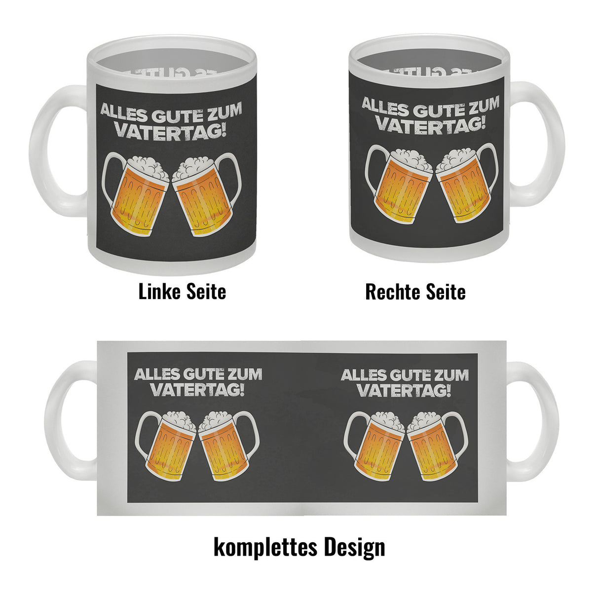 Alles gute zum Vatertag Kaffeebecher mit prostenden Bierkrügen